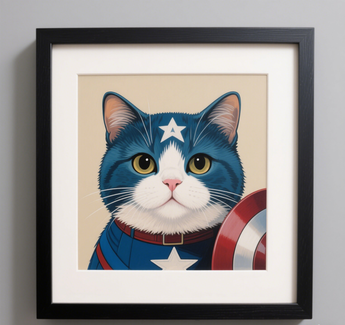 Custom Pet Photo- Personalized Pet Portrait - Captain America