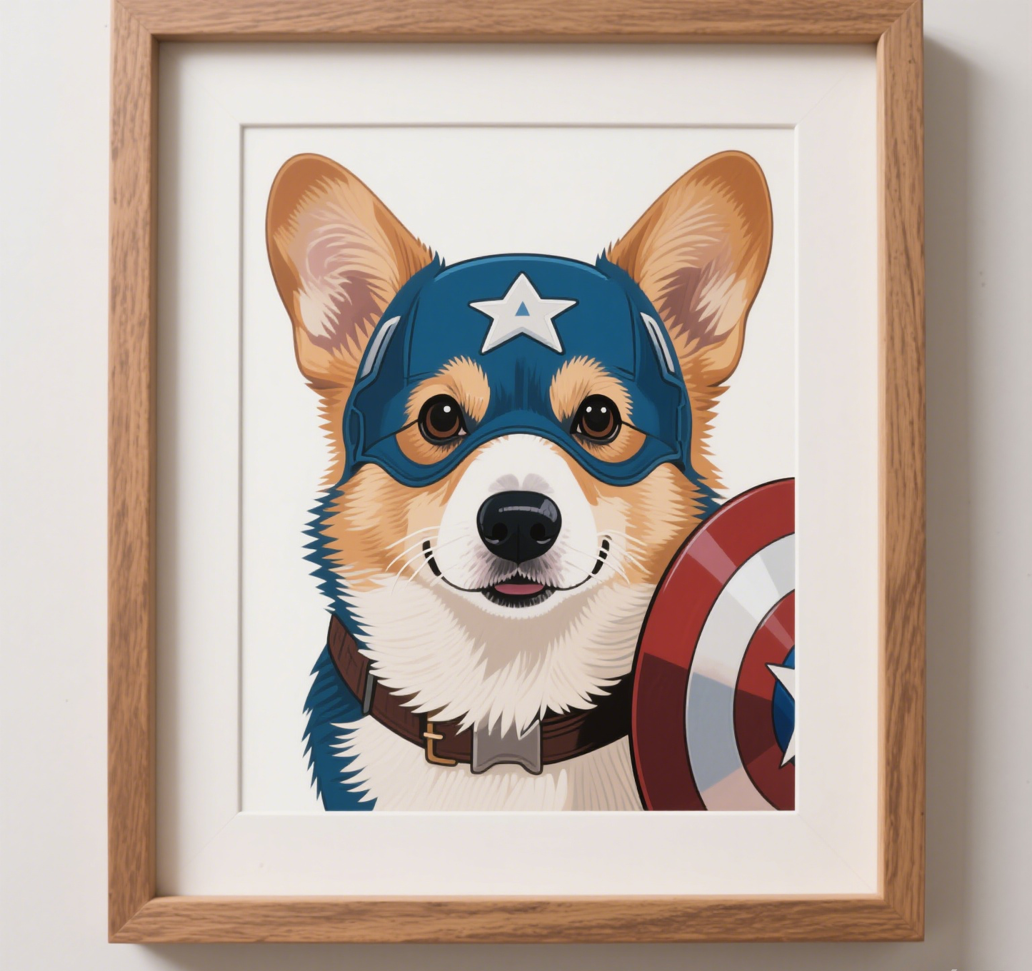 Custom Pet Photo- Personalized Pet Portrait - Captain America
