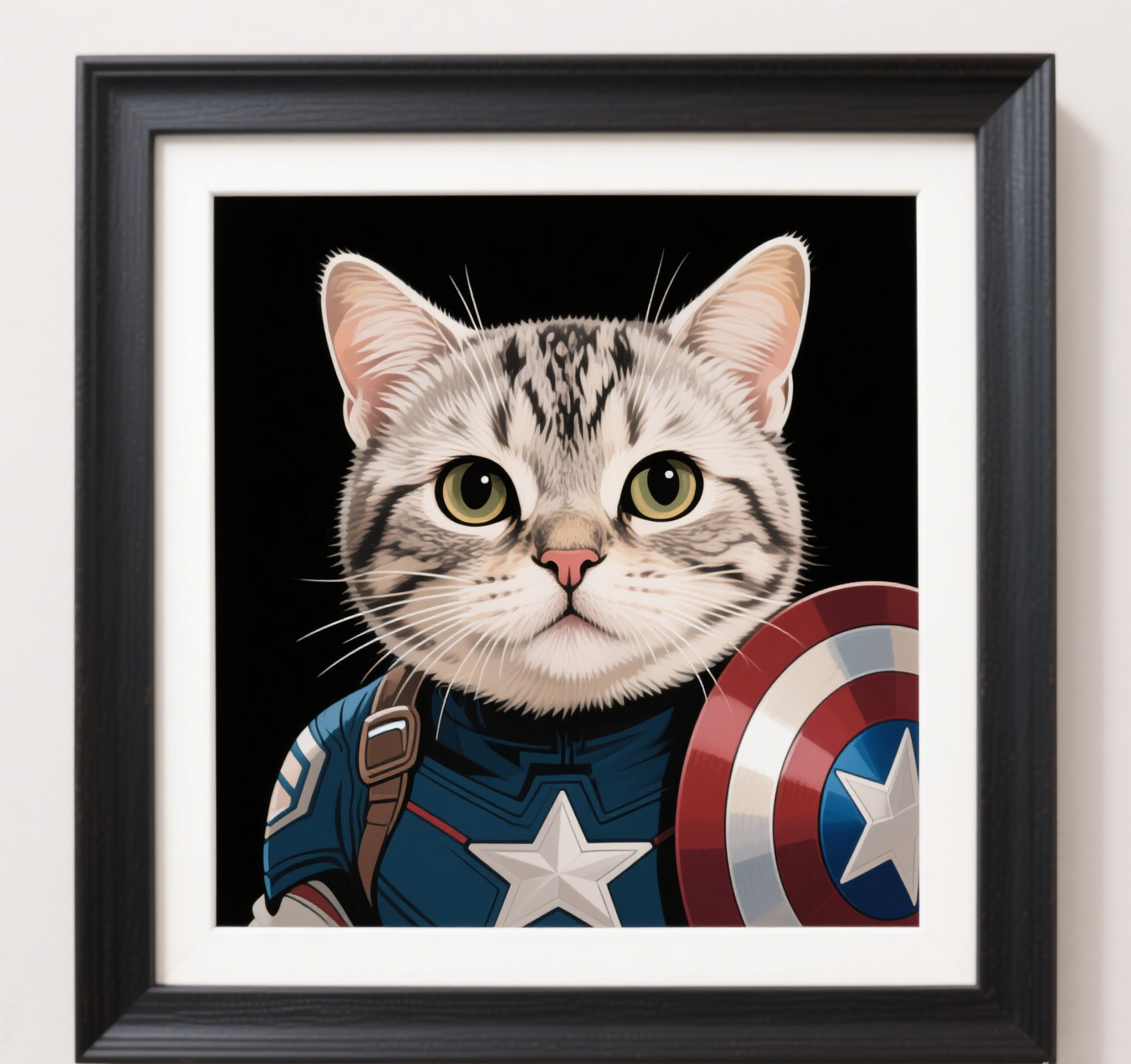 Custom Pet Photo- Personalized Pet Portrait - Captain America