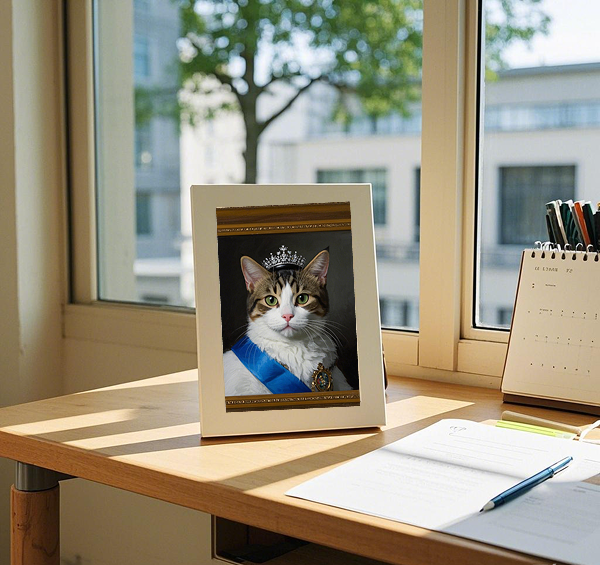 Custom Pet Photo and Portrait- Small Frame- Place on desk