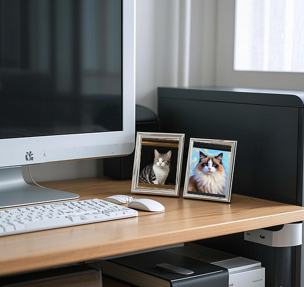 Custom Pet Photo and Portrait- Small Frame- Place on desk