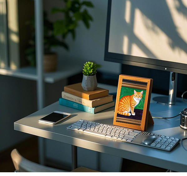 Custom Pet Photo and Portrait- Small Frame- Place on desk
