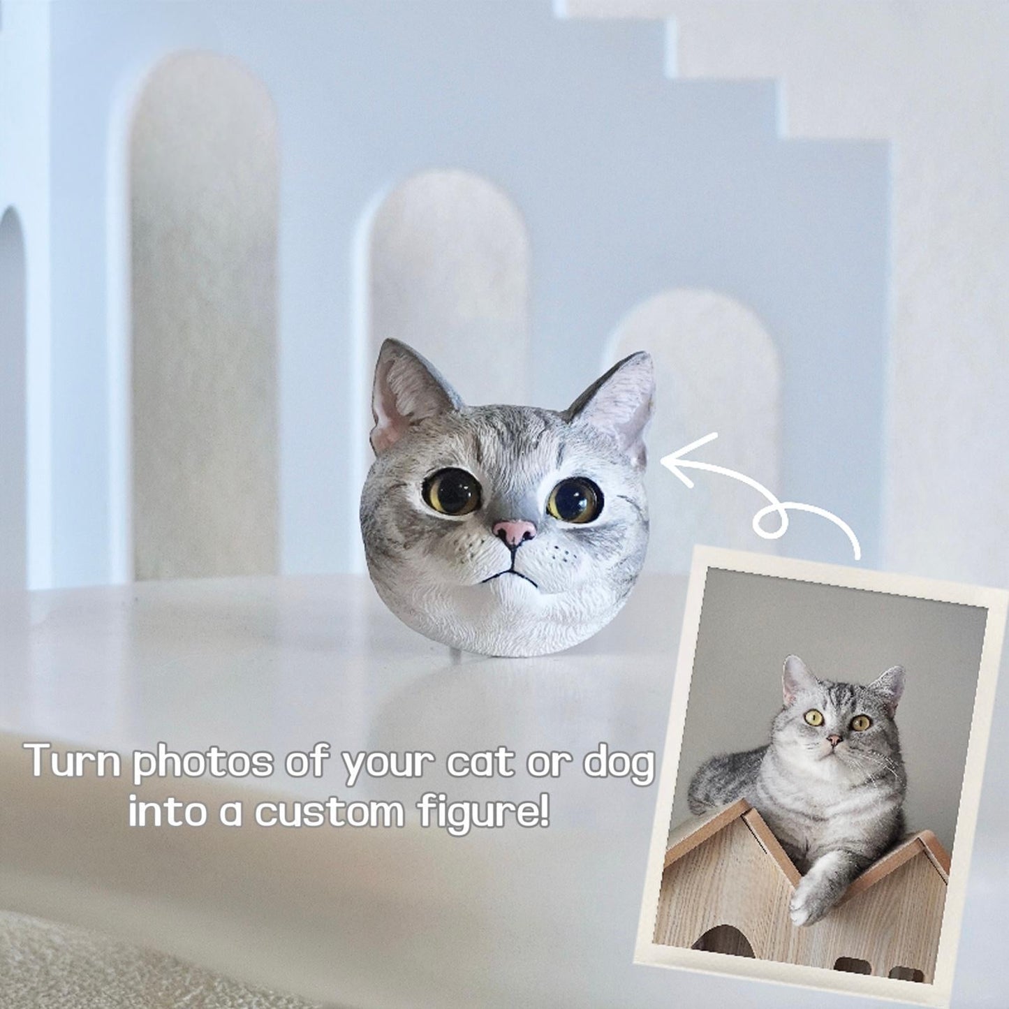 Custom Pet Photo- Personalized 3D Figure Handcrafted