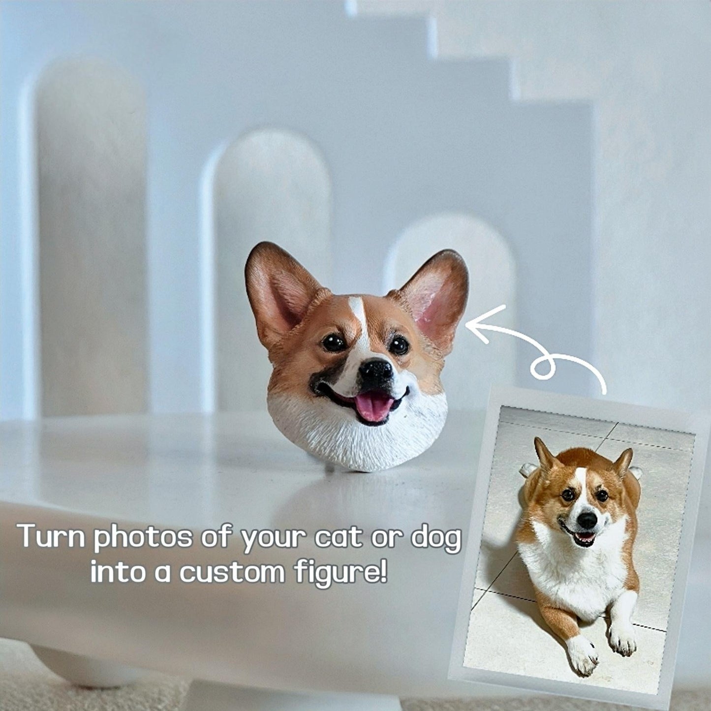 Custom Pet Photo- Personalized 3D Figure Handcrafted