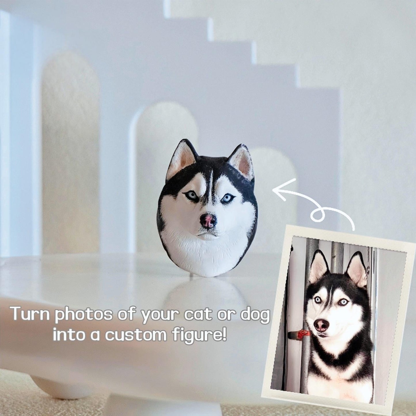 Custom Pet Photo- Personalized 3D Figure Handcrafted