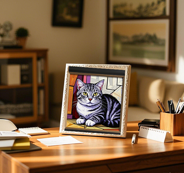 Custom Pet Photo and Portrait- Small Frame- Place on desk