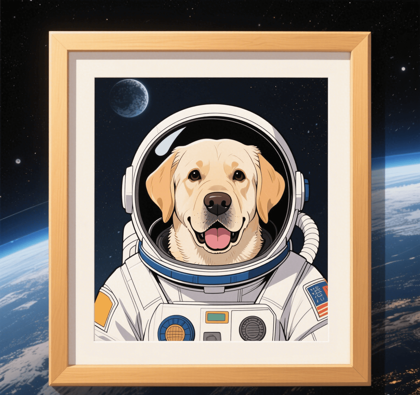 Custom Pet Photo- Personalized Pet Portrait -Astronaut