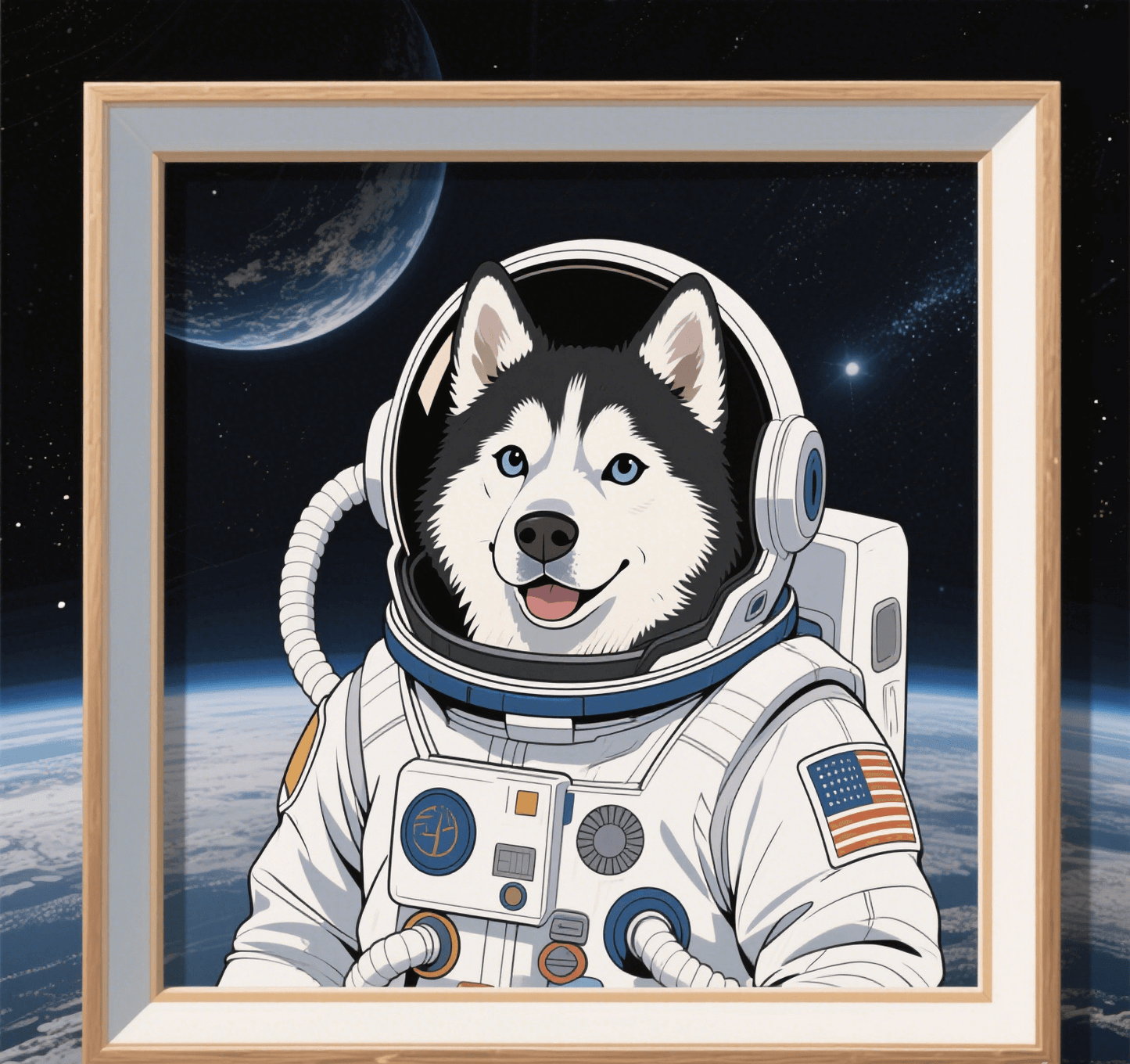 Custom Pet Photo- Personalized Pet Portrait -Astronaut