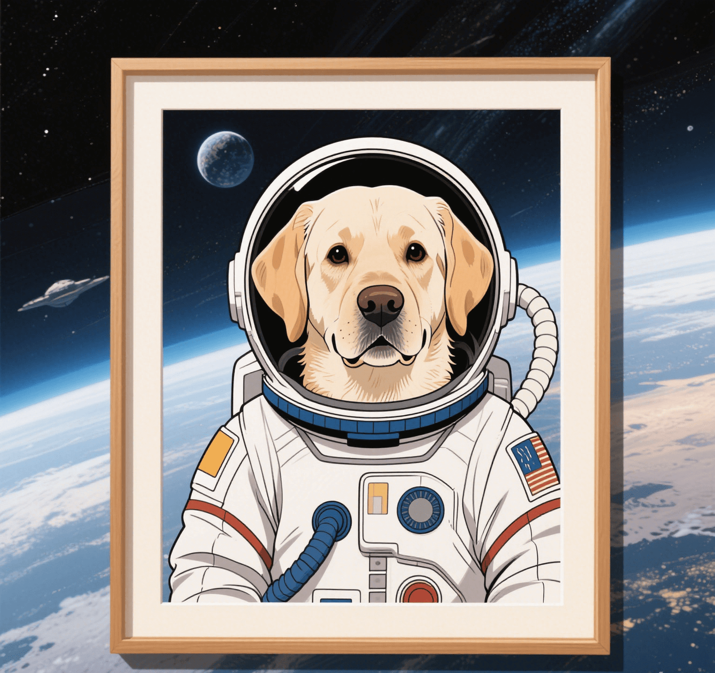 Custom Pet Photo- Personalized Pet Portrait -Astronaut