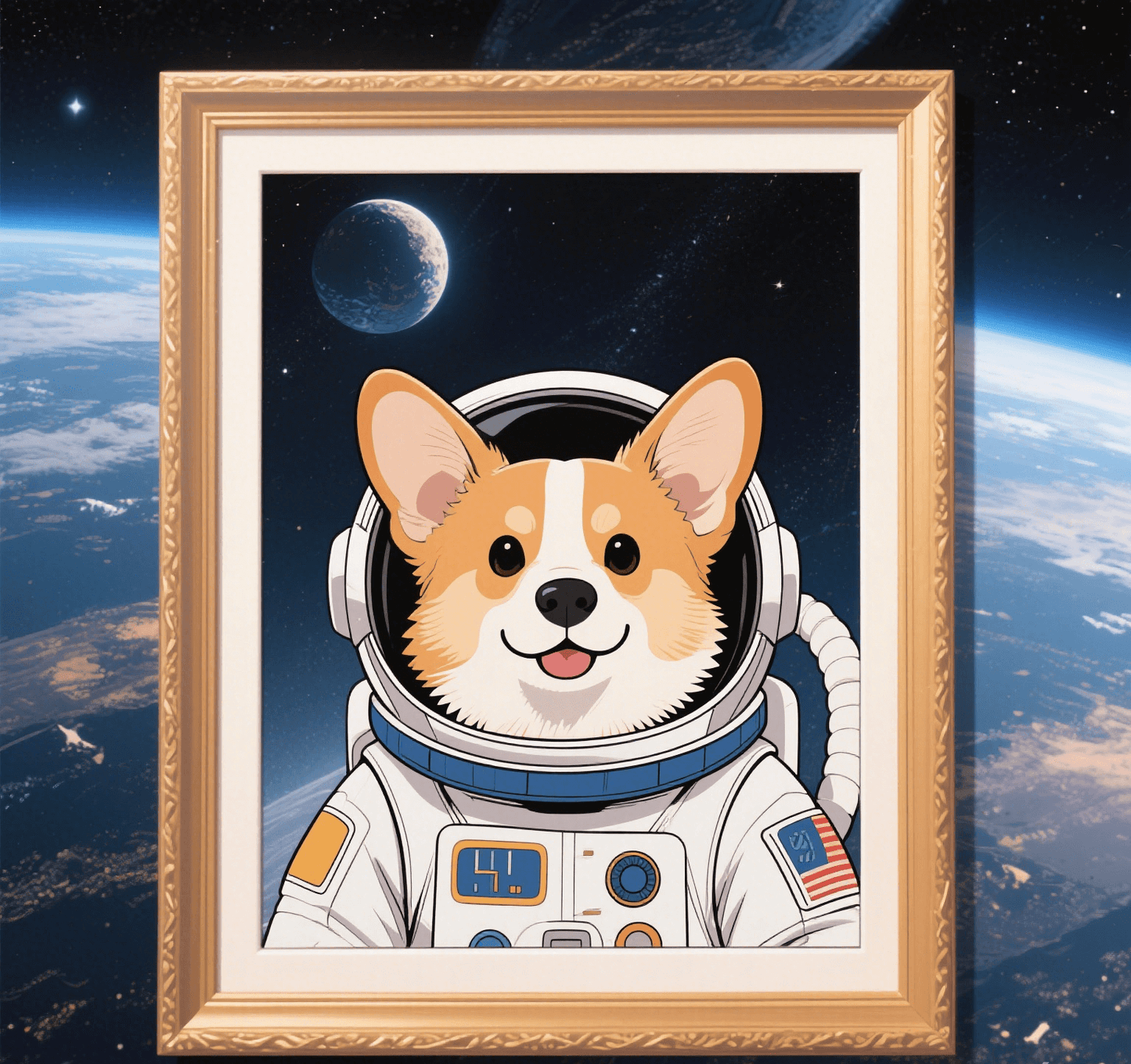 Custom Pet Photo- Personalized Pet Portrait -Astronaut