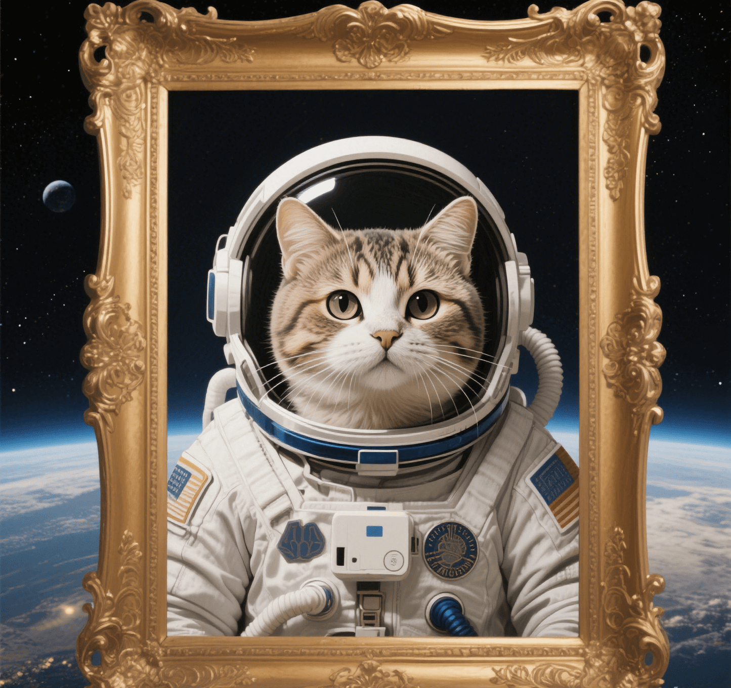 Custom Pet Photo- Personalized Pet Portrait -Astronaut