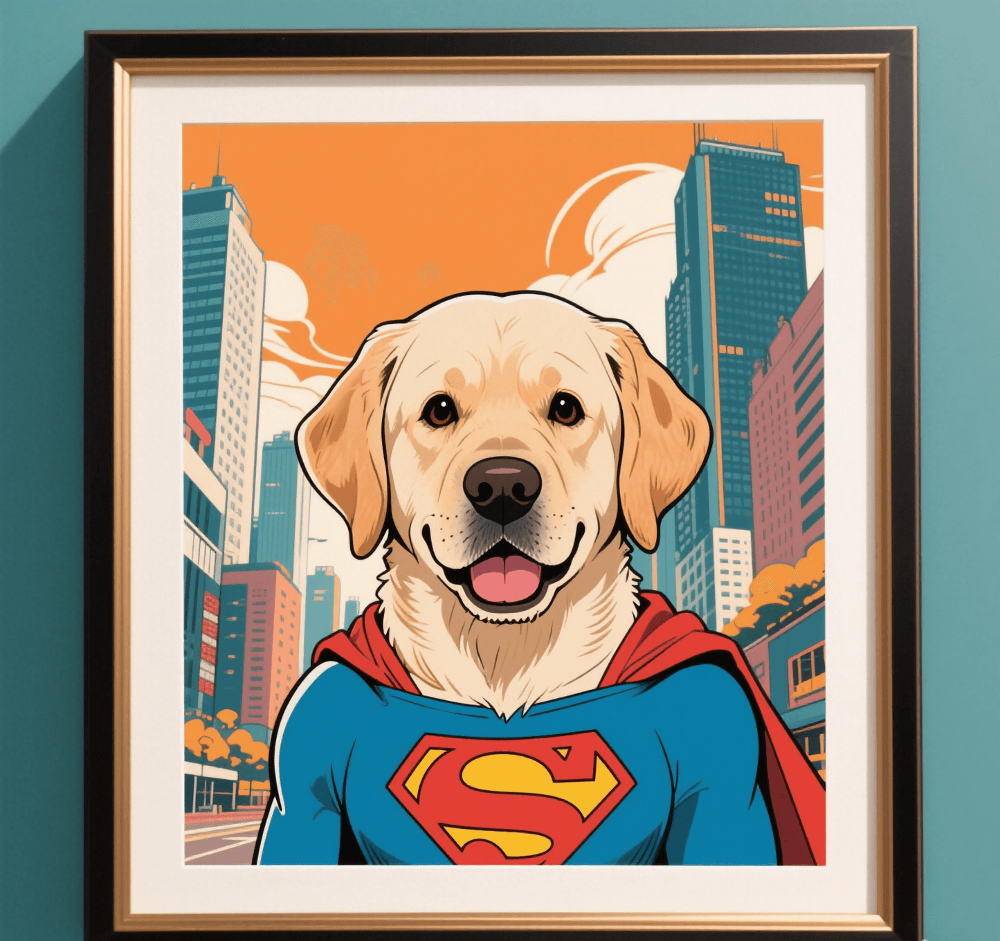 Custom Pet Photo- Personalized Pet Portrait -Superman