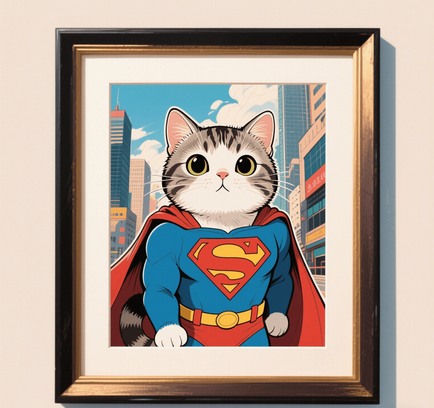 Custom Pet Photo- Personalized Pet Portrait -Superman