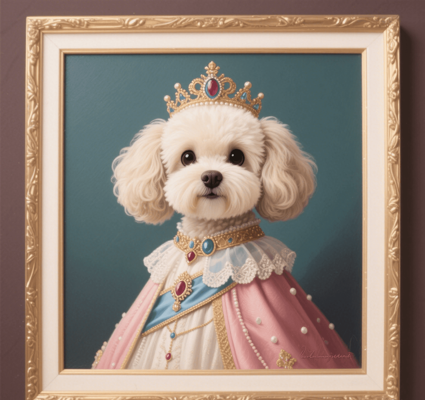 Custom Pet Photo- Personalized Pet Portrait Royal Princess