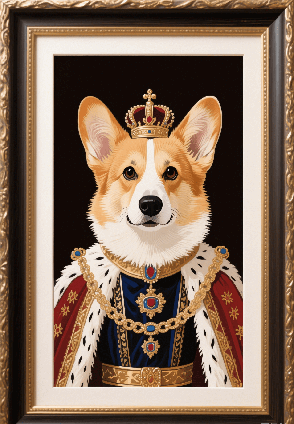 Custom Pet Photo- Personalized Pet Portrait Royal Style