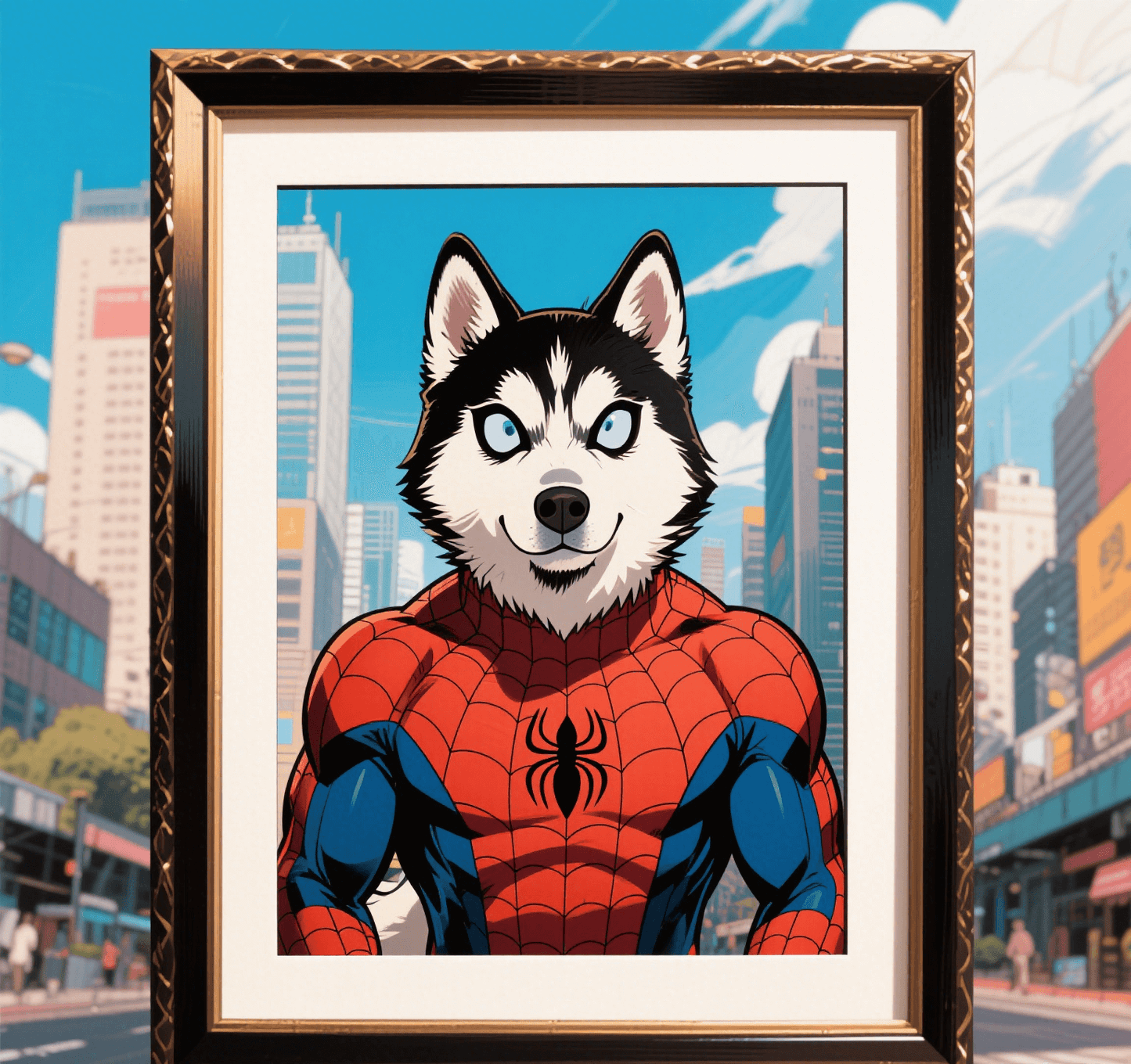 Custom Pet Photo- Personalized Pet Portrait -Spiderman