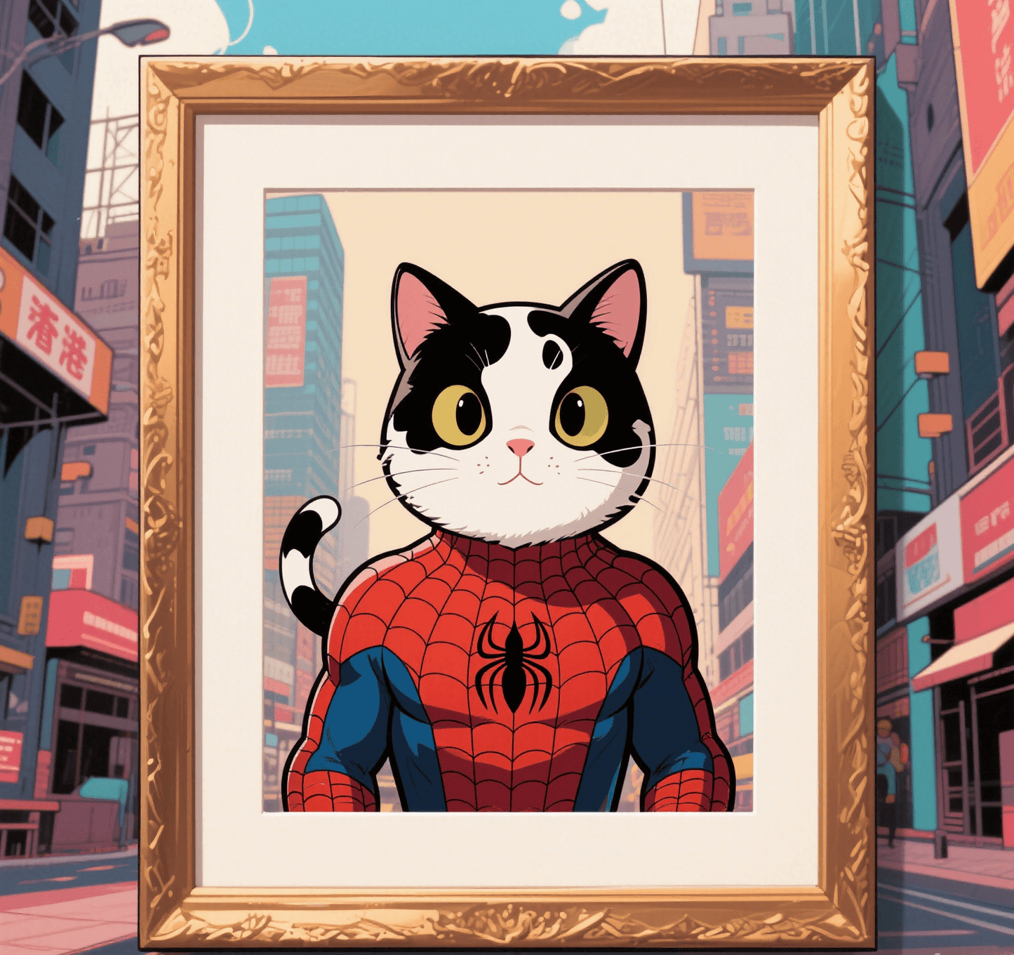 Custom Pet Photo- Personalized Pet Portrait -Spiderman