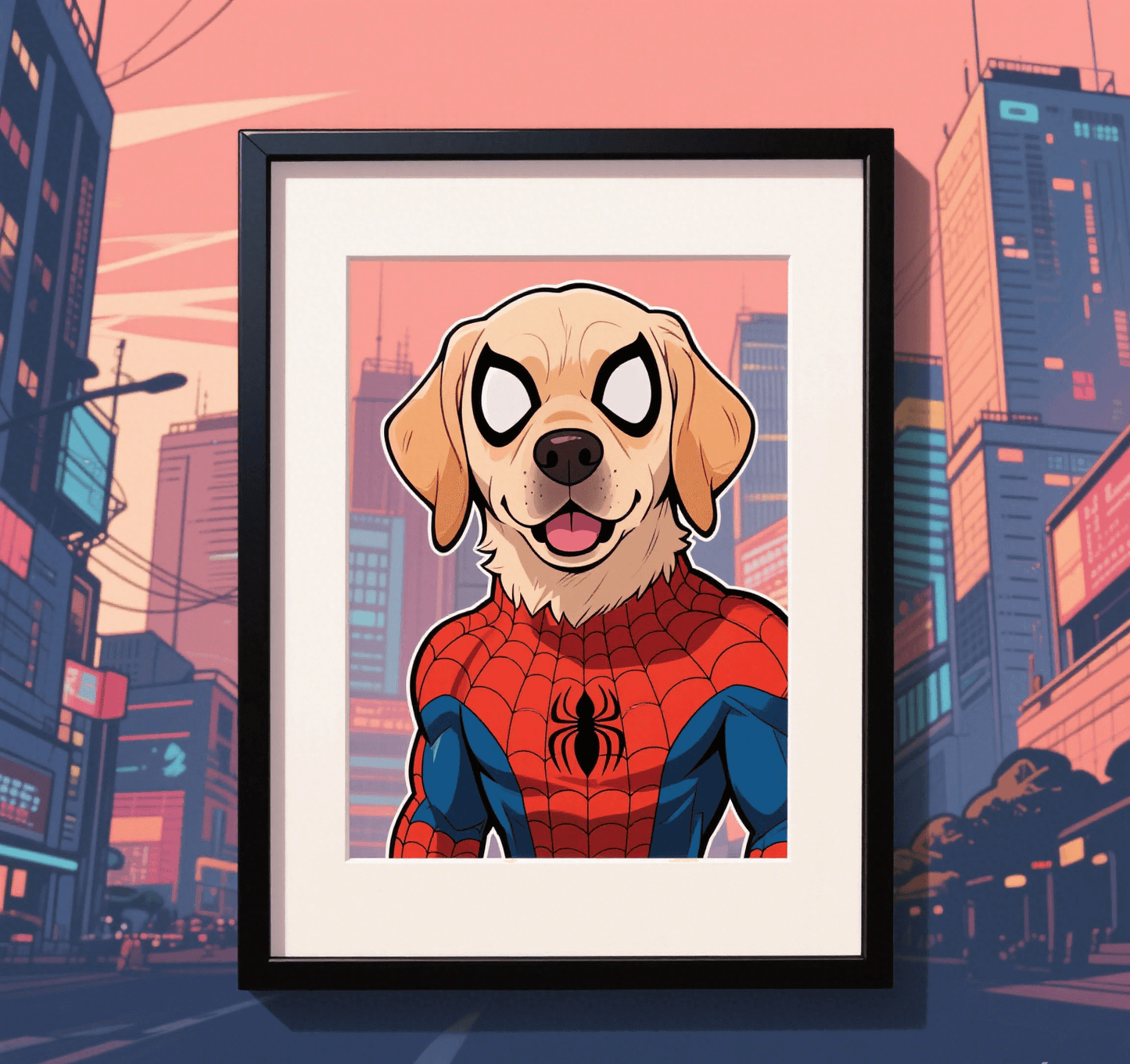 Custom Pet Photo- Personalized Pet Portrait -Spiderman