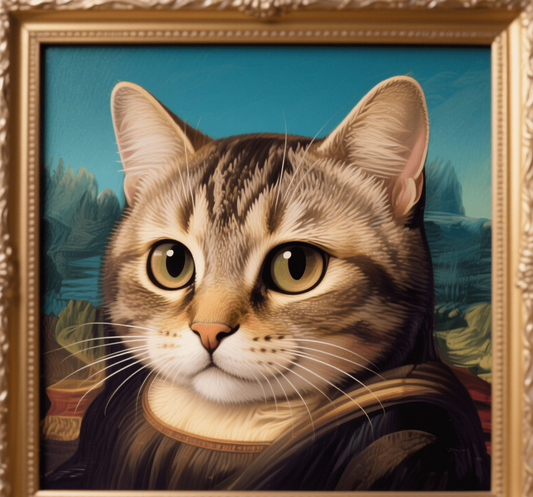 Custom Pet Photo- Personalized Pet Portrait -Mona Lisa