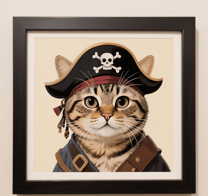 Custom Pet Photo- Personalized Pet Portrait - Pirate