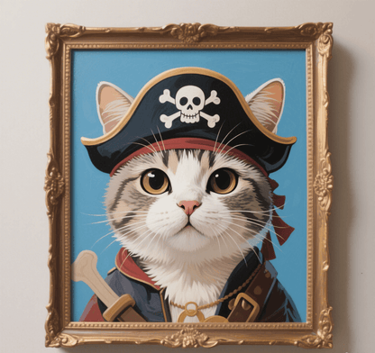 Custom Pet Photo- Personalized Pet Portrait - Pirate
