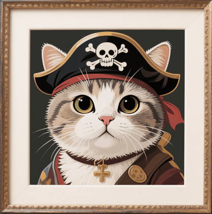 Custom Pet Photo- Personalized Pet Portrait - Pirate