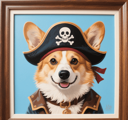 Custom Pet Photo- Personalized Pet Portrait - Pirate