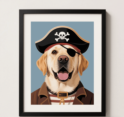 Custom Pet Photo- Personalized Pet Portrait - Pirate