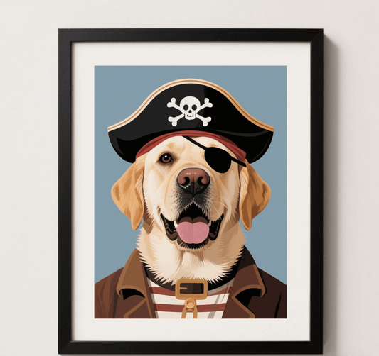 Custom Pet Photo- Personalized Pet Portrait - Pirate