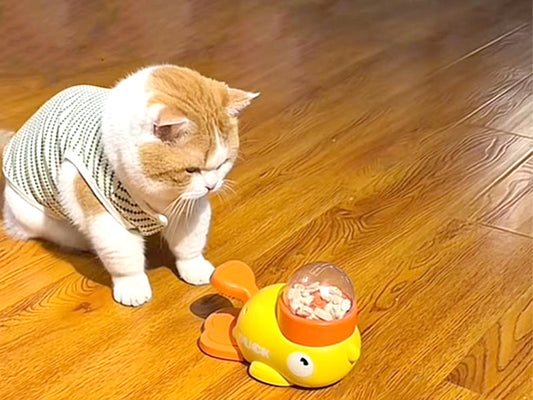 Cat Toys- Duckling Gachapon Treat Dispenser for Cats