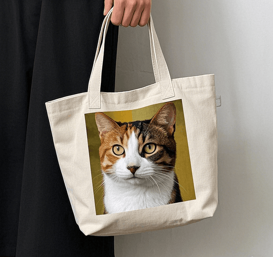 Customized canvas tote bag with Pet Photo