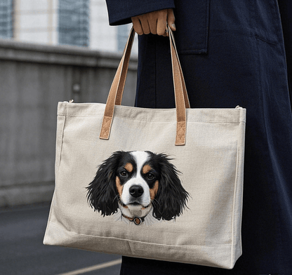 Customized canvas tote bag with Pet Photo