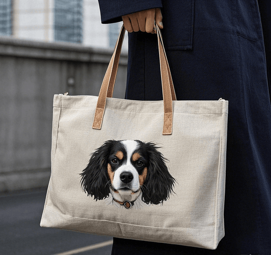 Customized canvas tote bag with Pet Photo