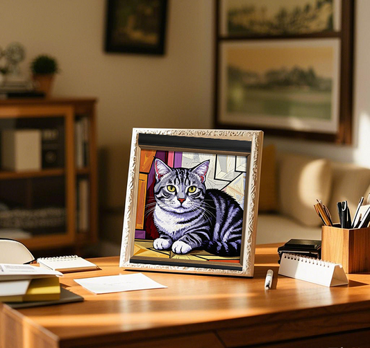 Custom Pet Photo and  Portrait- Small Frame- Place on desk