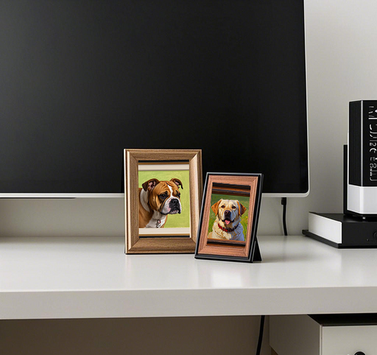 Custom Pet Photo and  Portrait- Small Frame- Place on desk