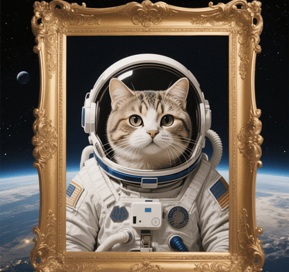Custom Pet Photo- Personalized Pet Portrait -Astronaut