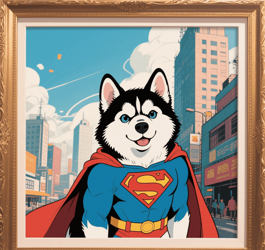 Custom Pet Photo- Personalized Pet Portrait -Superman