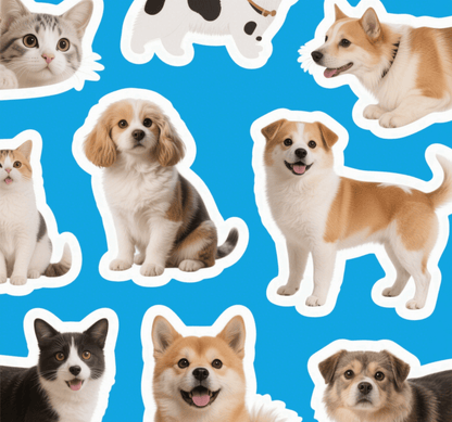 Custom Pet Stickers – AI-Personalized Waterproof & Vibrant