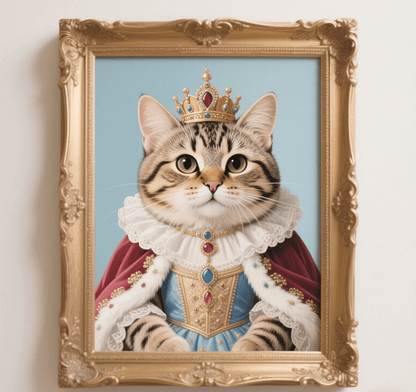 Custom Pet Photo- Personalized Pet Portrait Royal Princess