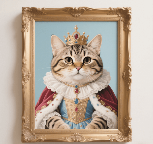 Custom Pet Photo- Personalized Pet Portrait Royal Princess