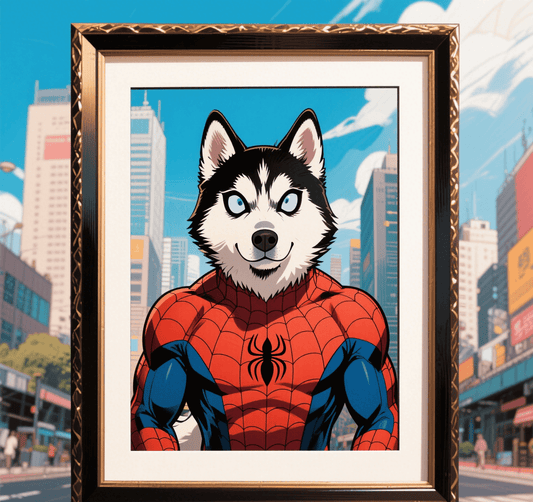 Custom Pet Photo- Personalized Pet Portrait -Spiderman