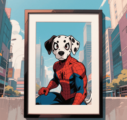 Custom Pet Photo- Personalized Pet Portrait -Spiderman
